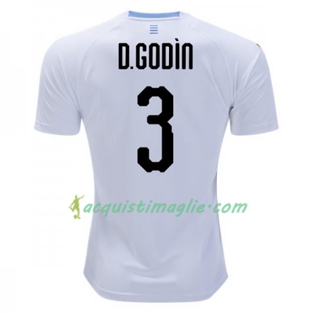 Divisa di Calcio Uruguay D.Godin 3 Trasferta Mondiali 2018
